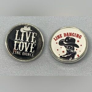 Line Dancing Snap Button Charms - Set of 2